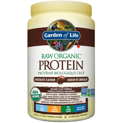 Chocolate Flavour, 660g | Garden of Life Raw Organic Protein Powder