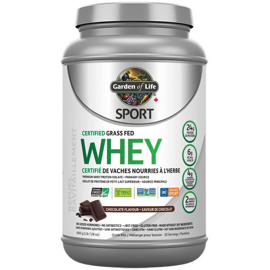 Chocolate 660g | Garden of Life Sport Certified Grass Fed Whey 660g // chocolate flavour