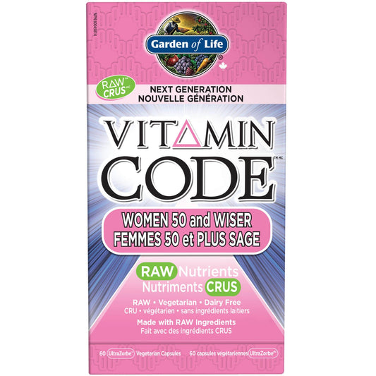 60 Capsules | Garden of Life Vitamin Code Raw for Women 50 and Wiser
