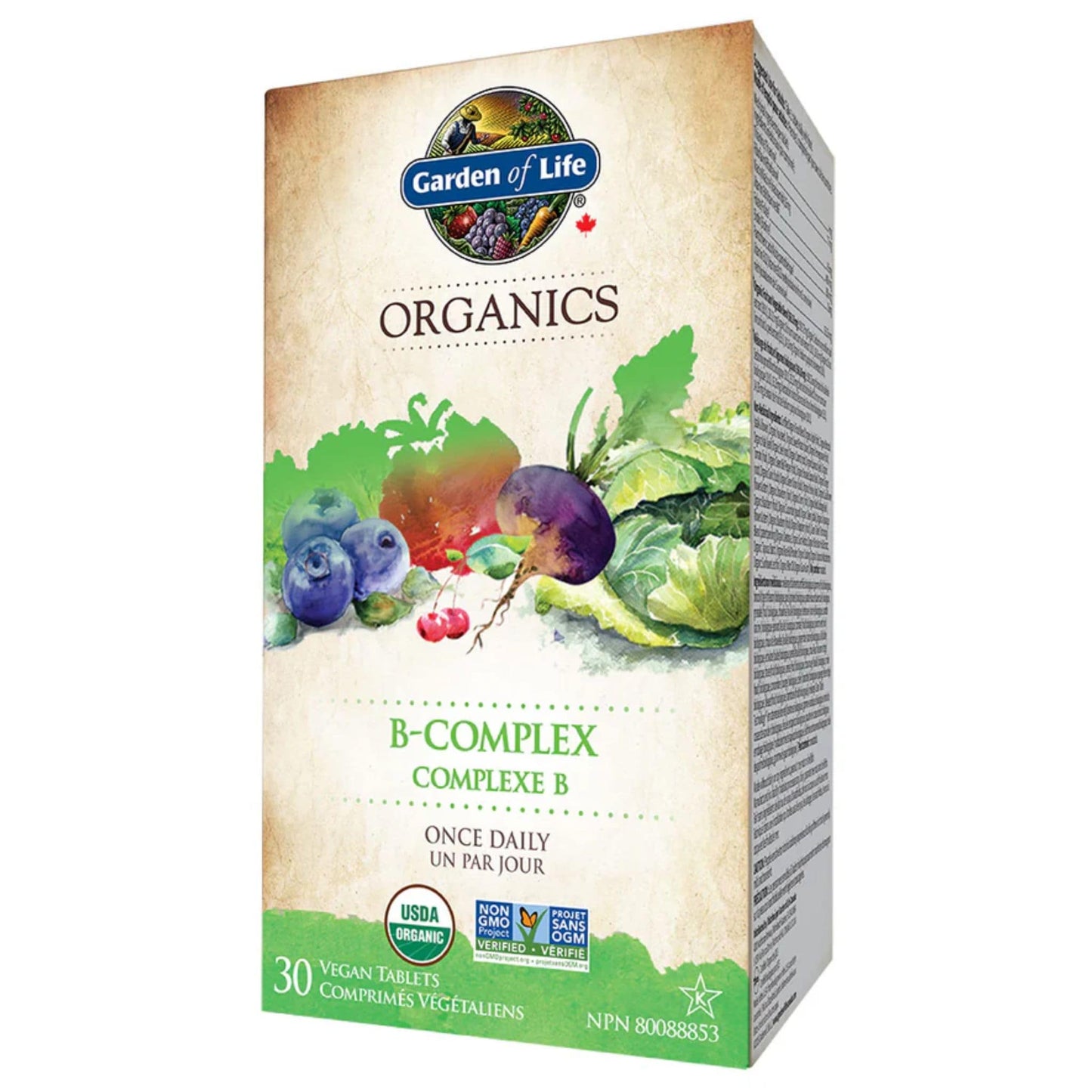 30 Vegan Tablets | Garden of Life Organics B Complex