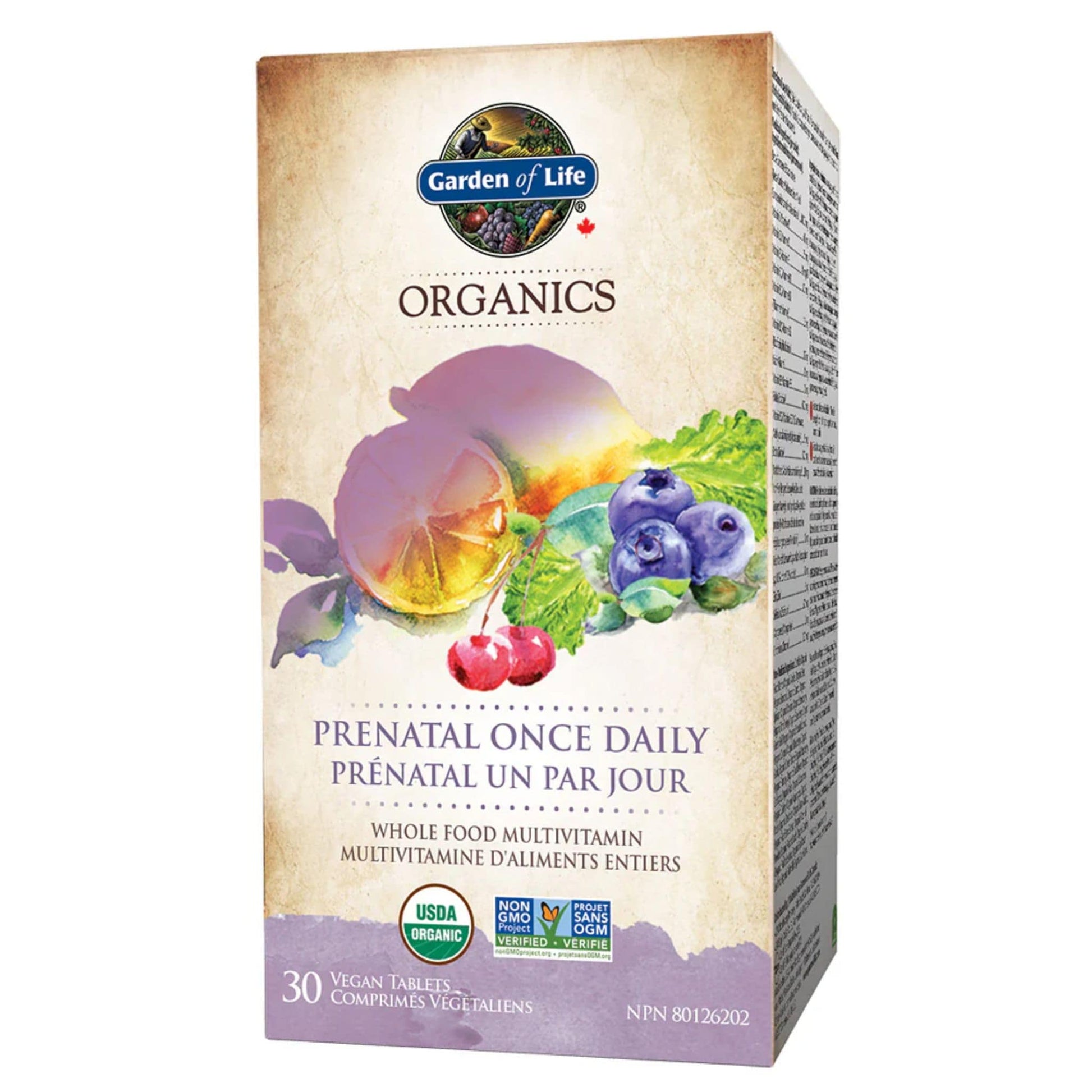 30 Vegan Tablets | Garden of Life Organics Prenatal Once Daily