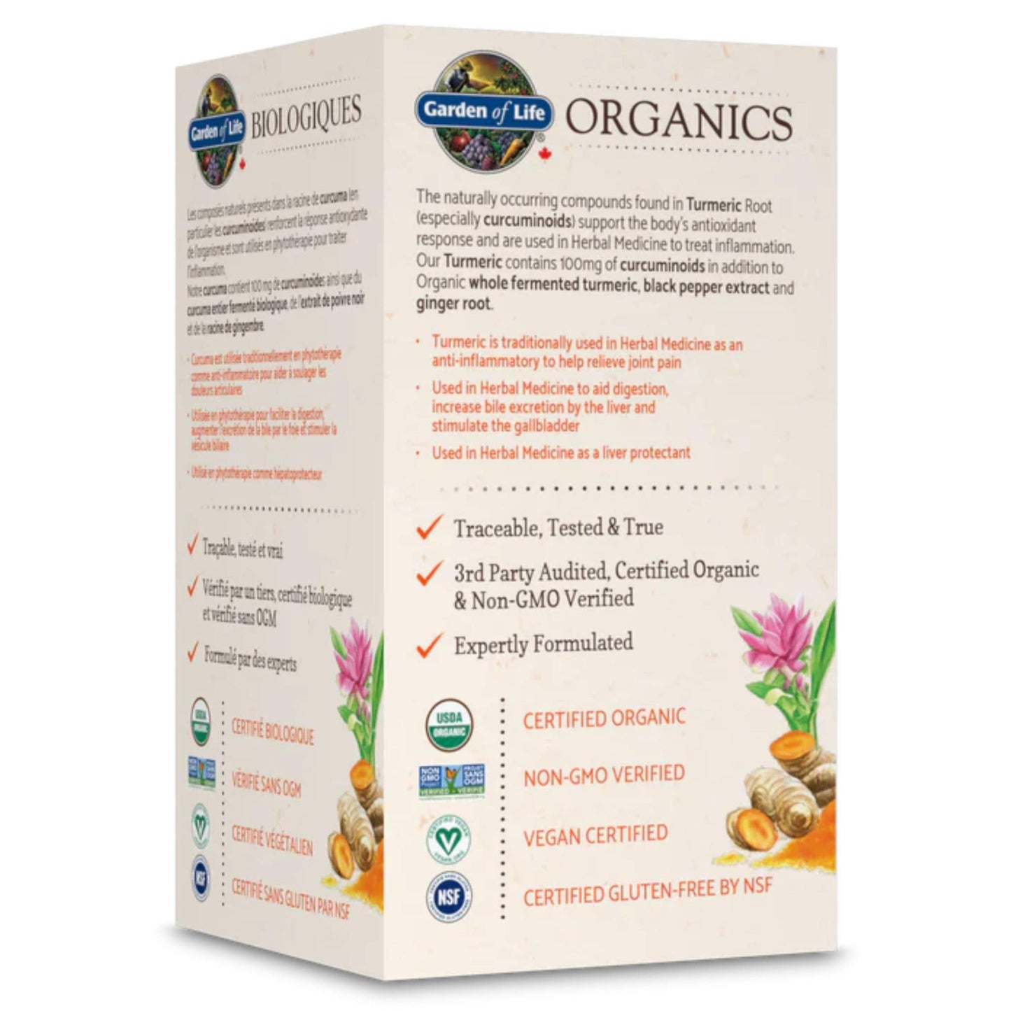 60 Vegan Tablets | Garden of Life Organic Turmeric Curcuma