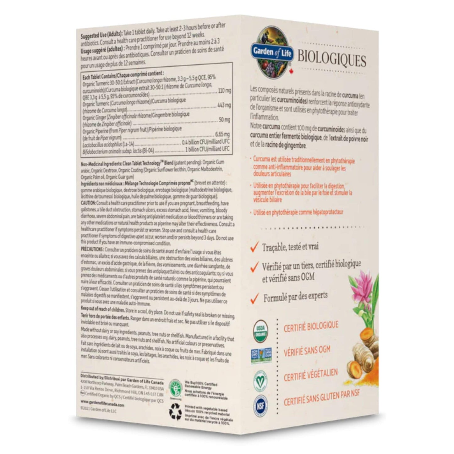 60 Vegan Tablets | Garden of Life Organic Turmeric Curcuma