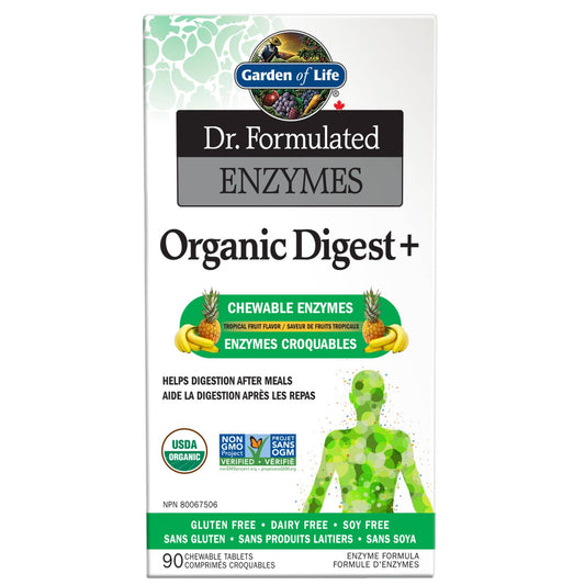 Tropical Fruit, 90 Chewable Tablets | Garden of Life Dr. Formulated Enzymes Organic Digest +