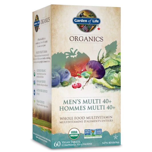 60 Vegan Tablets | Garden of Life Organics Mens Multi 40 Plus