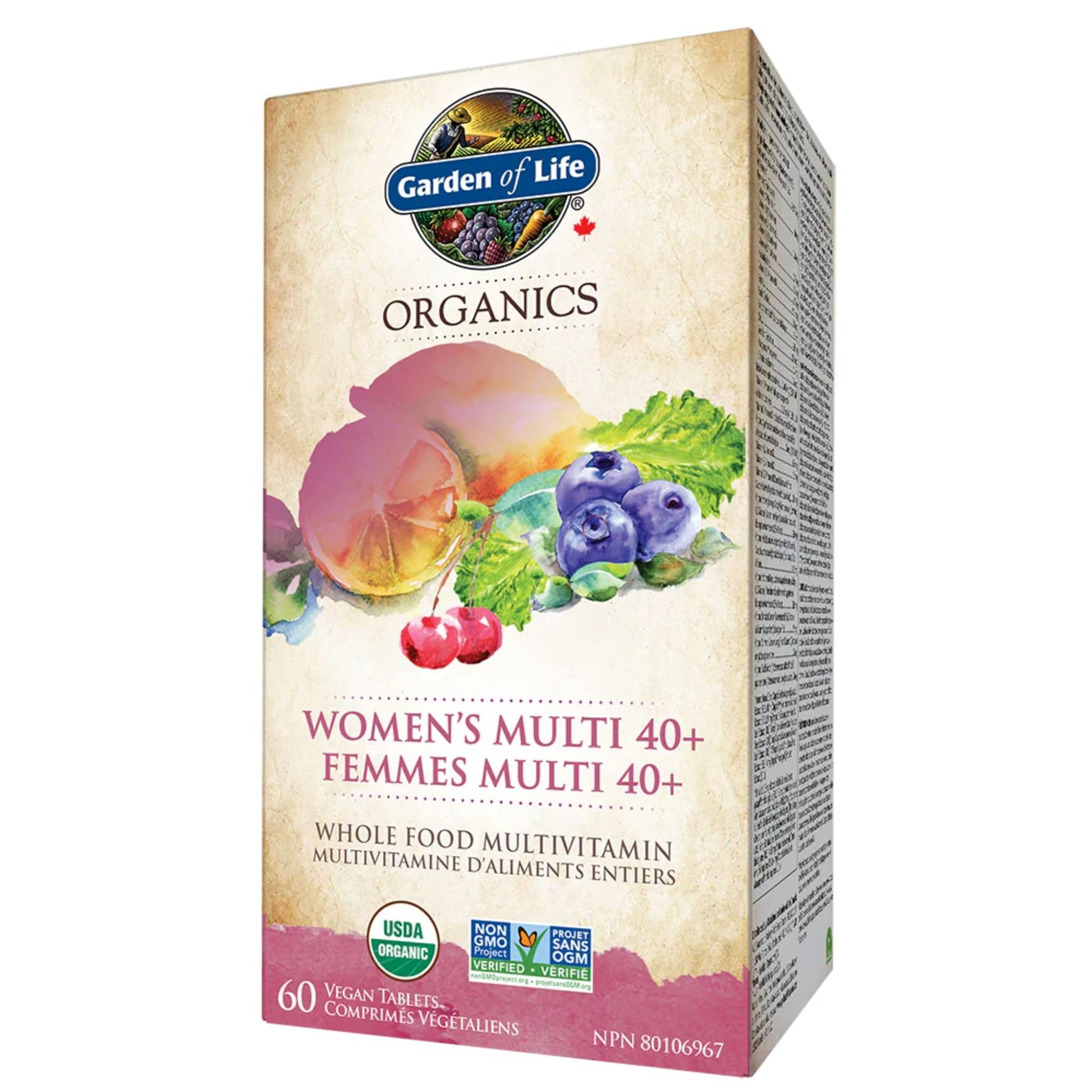 60 Vegan Tablets | Garden of Life Organics Women's Multi 40 Plus