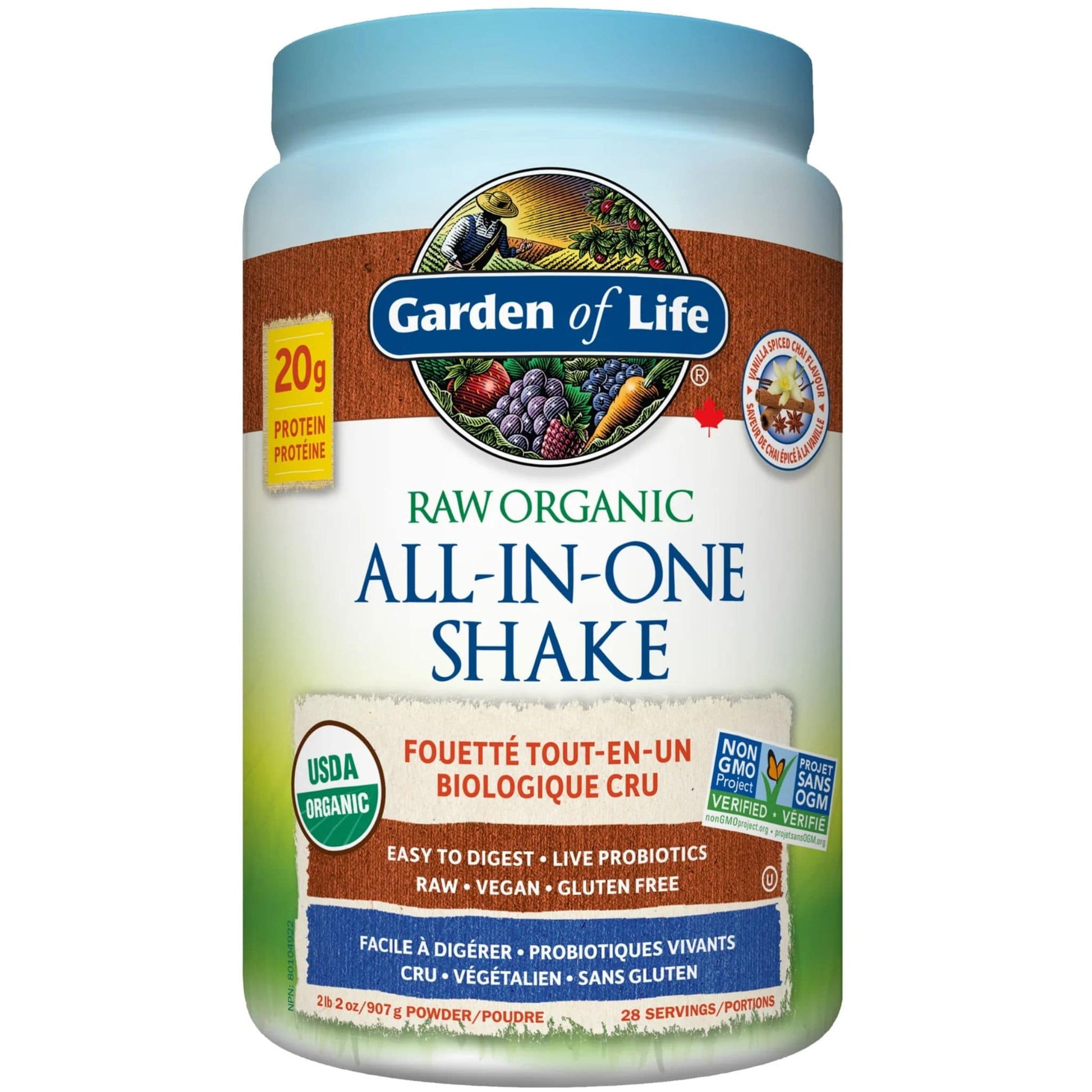 Vanilla Chai 907g | Garden of Life Raw Organic All-In-One Shake 907g // vanilla chai flavour