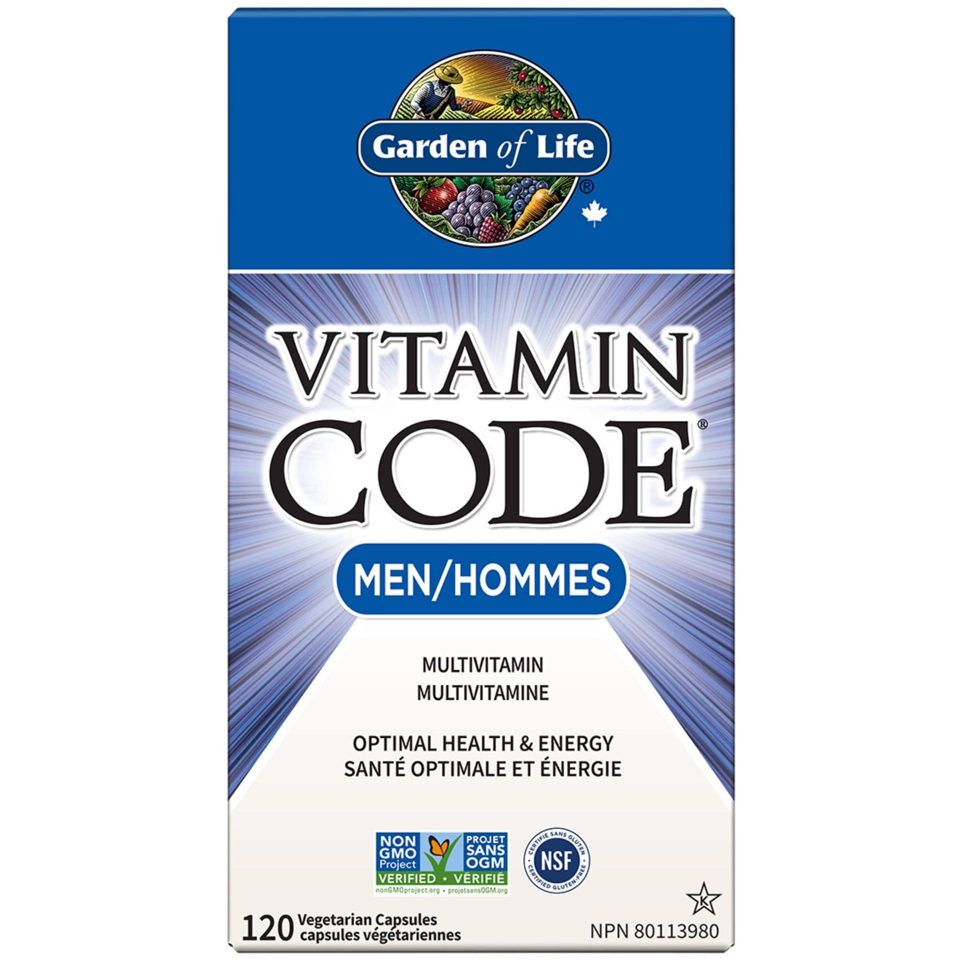 120 Vegetarian Capsules | Garden of Life Vitamin Code Men's Multivitamin