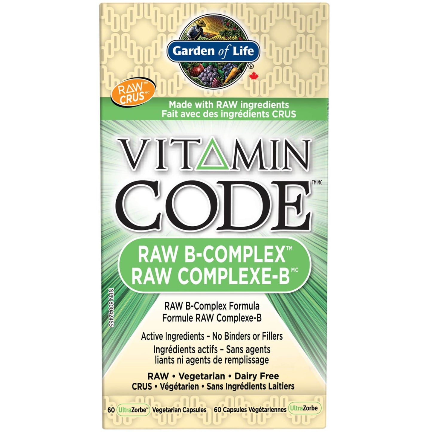 60 Capsules | Garden of Life Vitamin Code Raw B-Complex