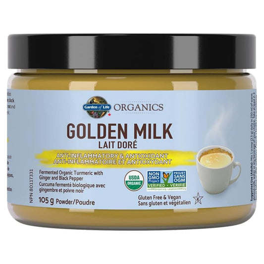 Fermented Organic Turmeric with Ginger and Black Pepper, 105g | Garden of Life Organics Golden Milk