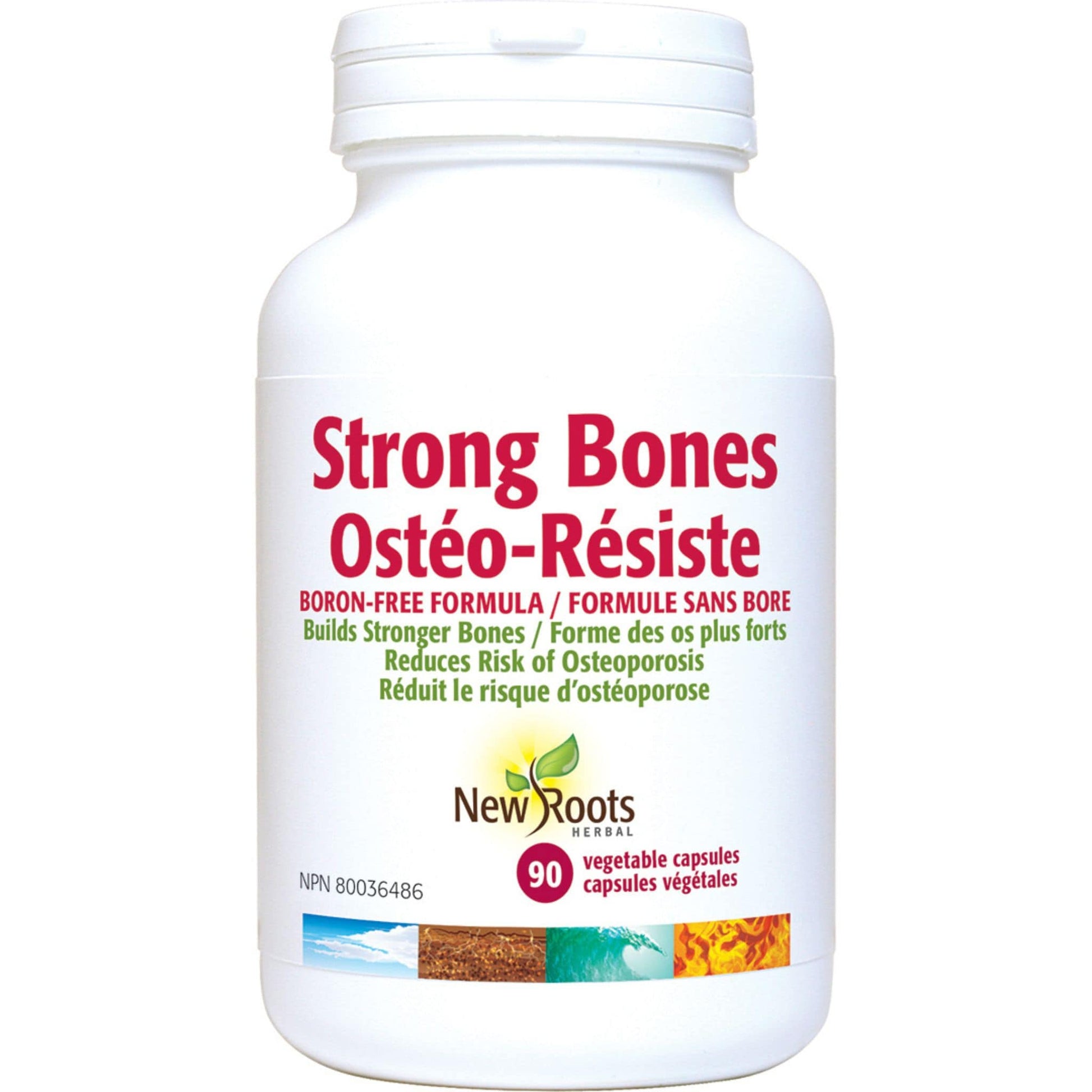 90 Vegetable Capsules | New Roots Herbal Strong Bones Boron-Free Formula
