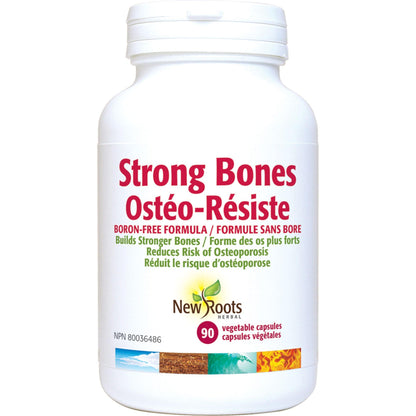90 Vegetable Capsules | New Roots Herbal Strong Bones Boron-Free Formula