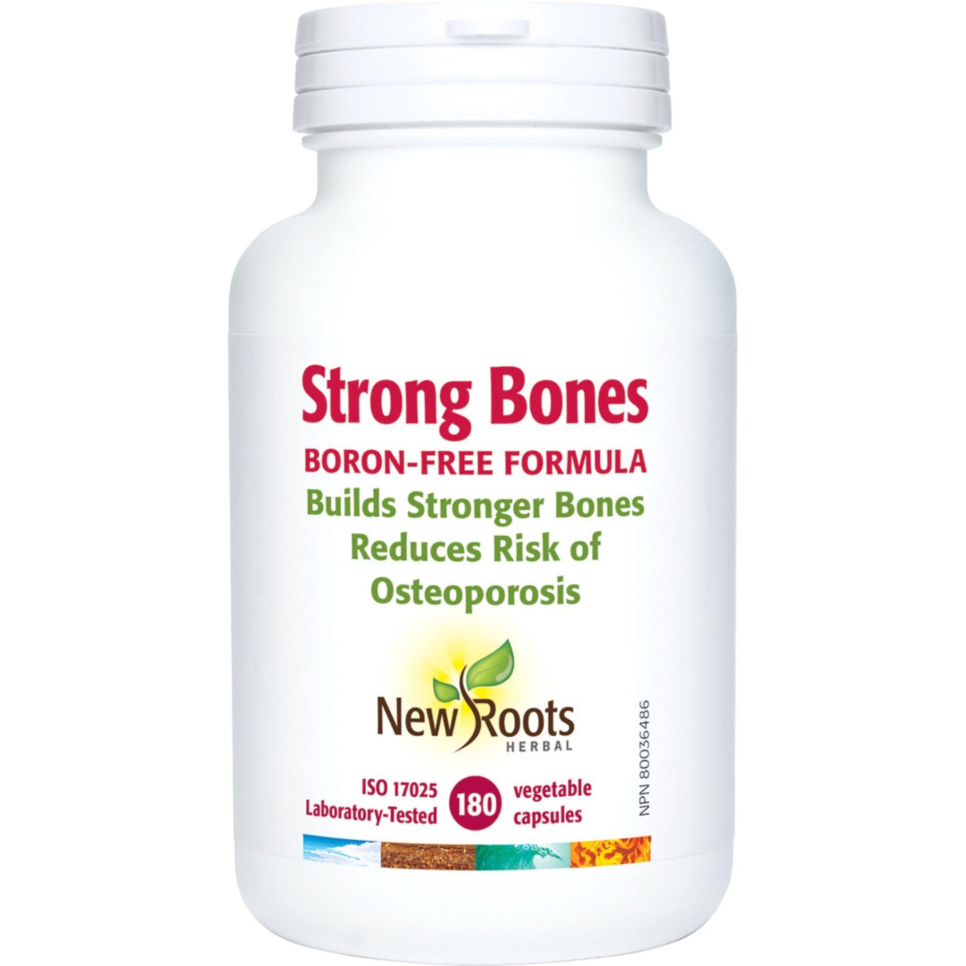 180 Vegetable Capsules | New Roots Herbal Strong Bones Boron-Free Formula
