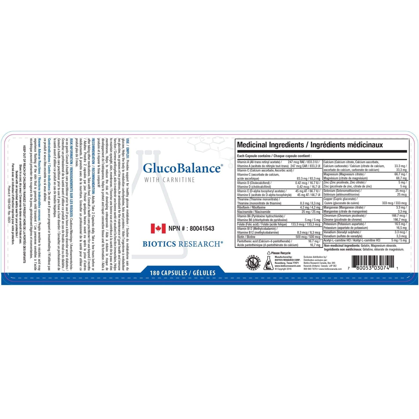 180 Capsules | Biotics Research GlucoBalance