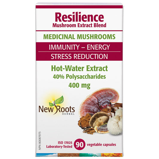 90 Vegetable Capsules | New Roots Herbal Resilience Mushroom Extract Blend // unflavoured