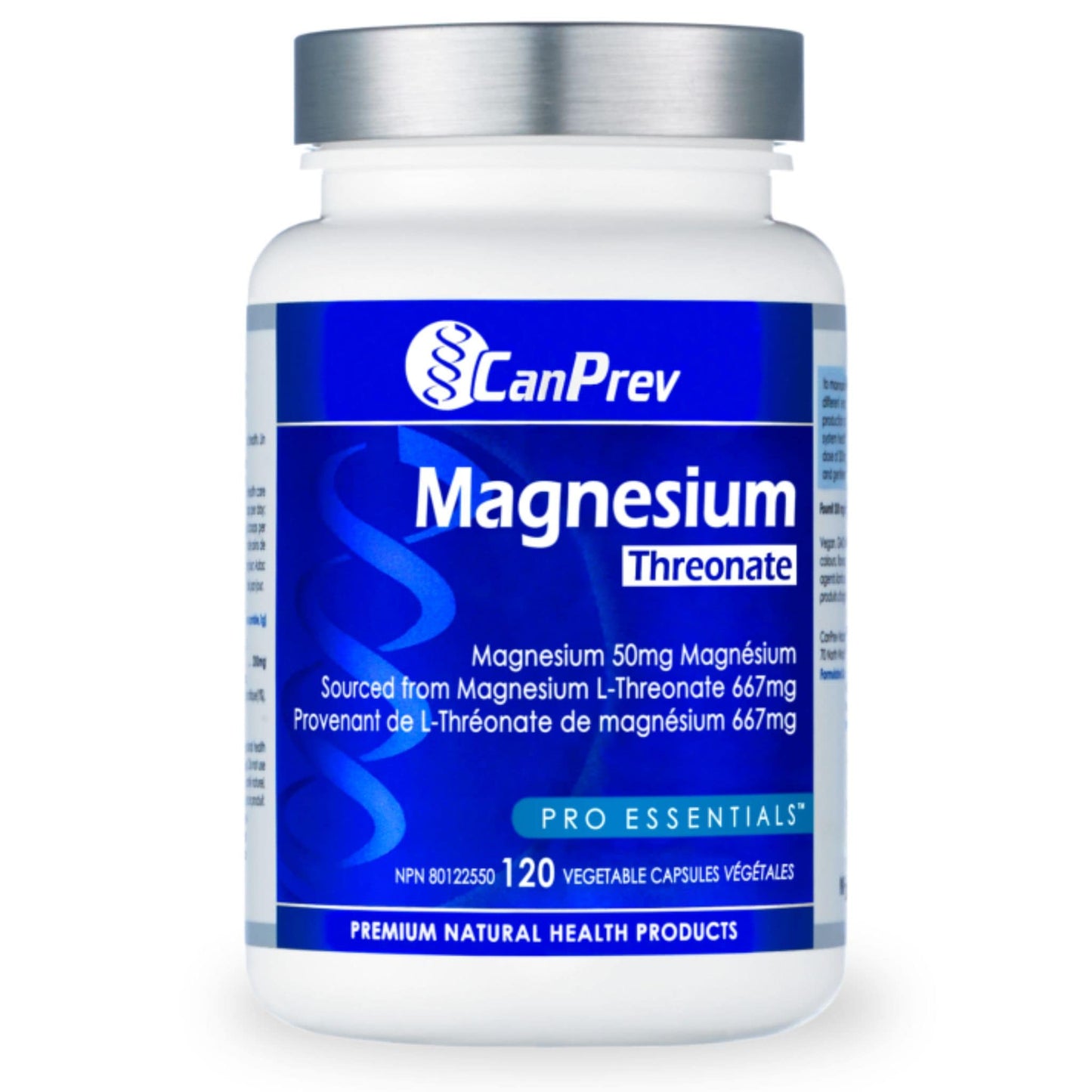 120 Vegetable Capsules | CanPrev Magnesium Threonate bottle