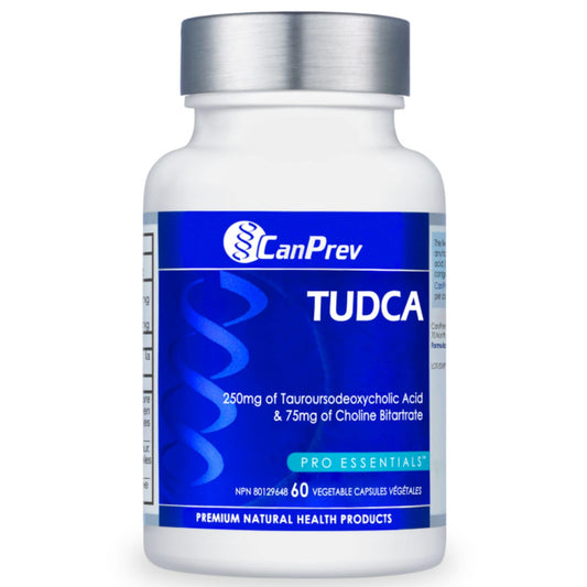 CanPrev TUDCA 250mg Tauroursodeoxycholic with Choline Bitartrate 75mg, Supports Healthy Liver Function, 60 Vegetable Capsules