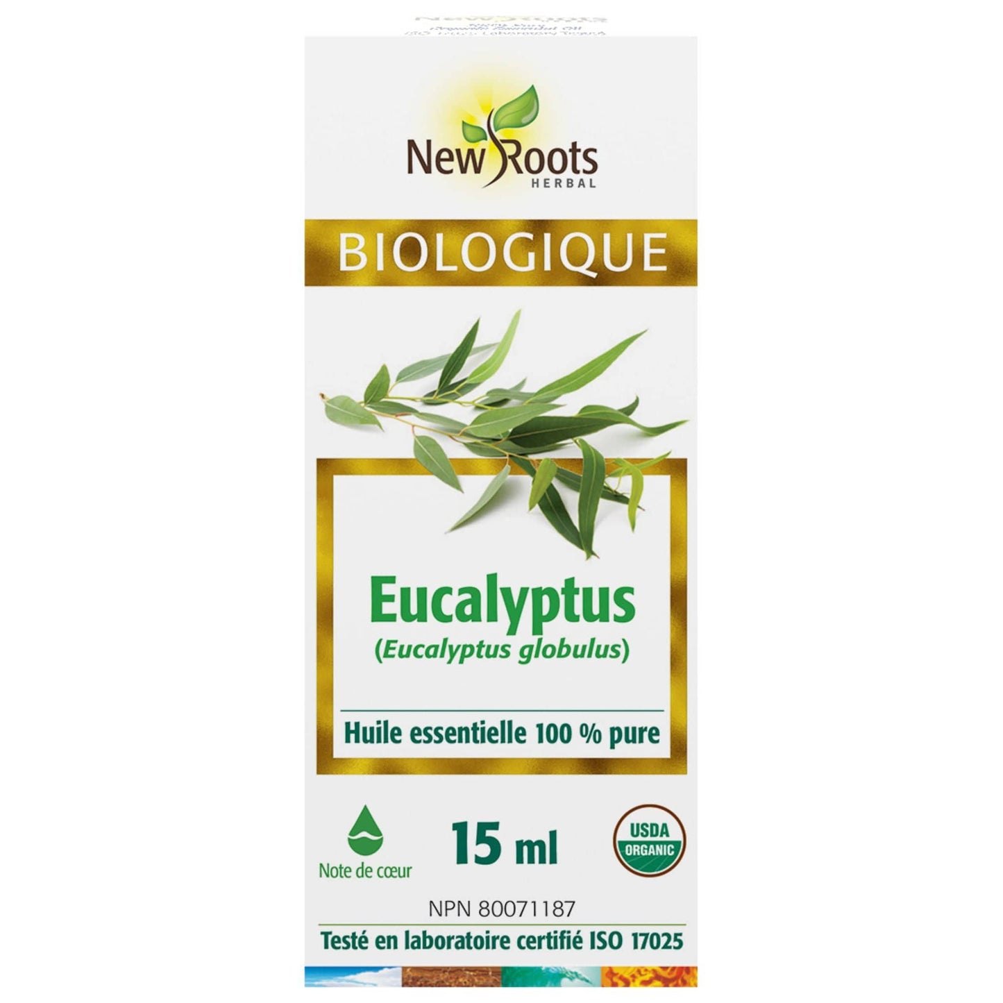 15 ml | New Roots Herbal Organic Eucalyptus 100% Pure Essential Oil French