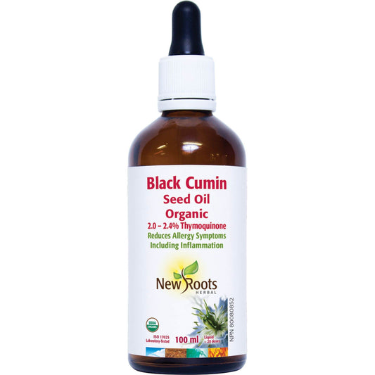 100 ml | New Roots Herbal Organic Black Cumin Seed Oil 2.0 - 2.4% Thymoquinone Liquid Bottle