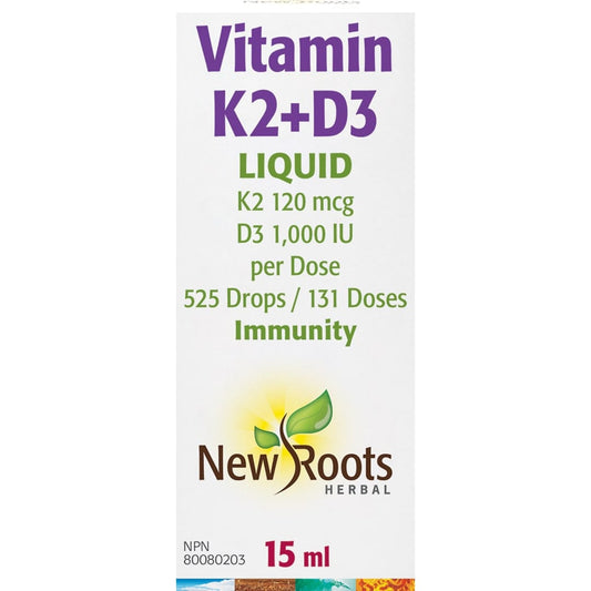 15ml | New Roots Vitamin K2 and D3 Liquid // unflavoured