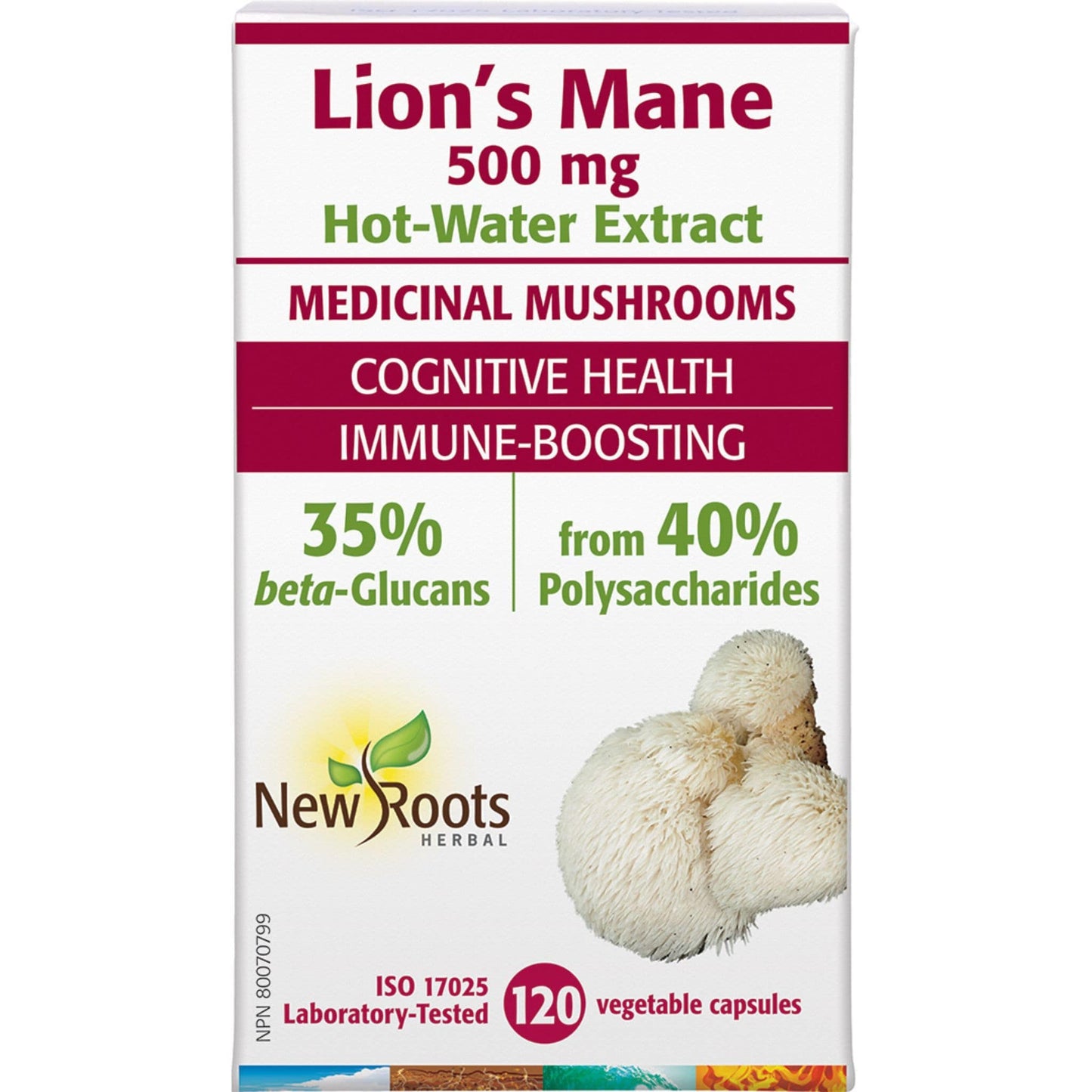 120 Vegetable Capsules | New Roots Herbal Lion's Mane 500 Mg