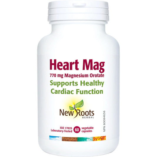 60 Vegetable Capsules | New Roots Herbal Heart Mag 770mg Magnesium Orotate