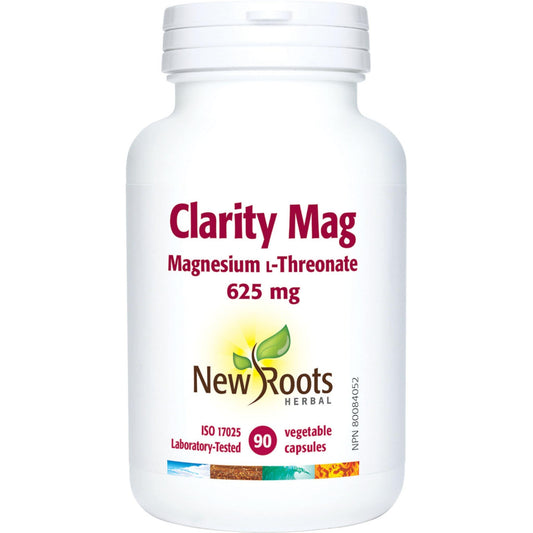 90 Vegetable Capsules | New Roots Herbal Clarity Mag 625mg Magnesium L-Threonate