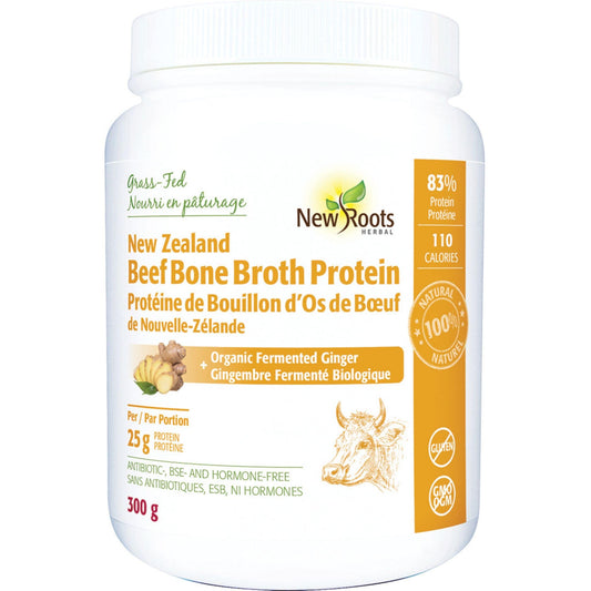 Fermented Ginger Flavour 300g | New Roots Herbal New Zealand Beef Bone Broth Protein // fermented ginger flavour