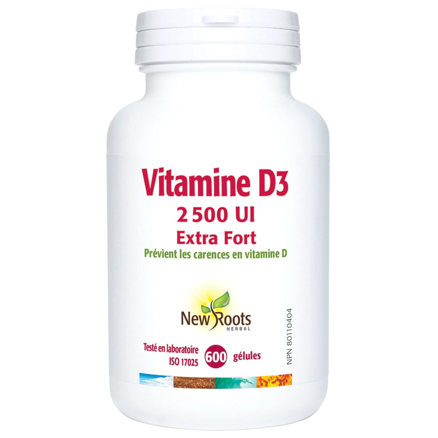 600 Softgels | New Roots Vitamin D3 2500IU Extra Strength