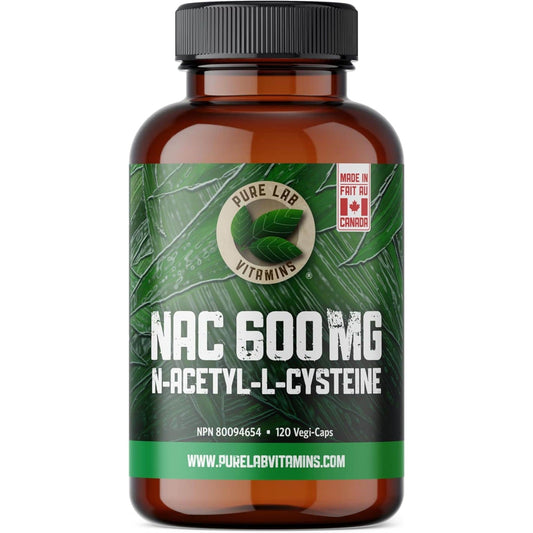 120 Vegetable Capsules | Pure Lab Vitamins NAC 600mg N-Acetyl-L-Cysteine