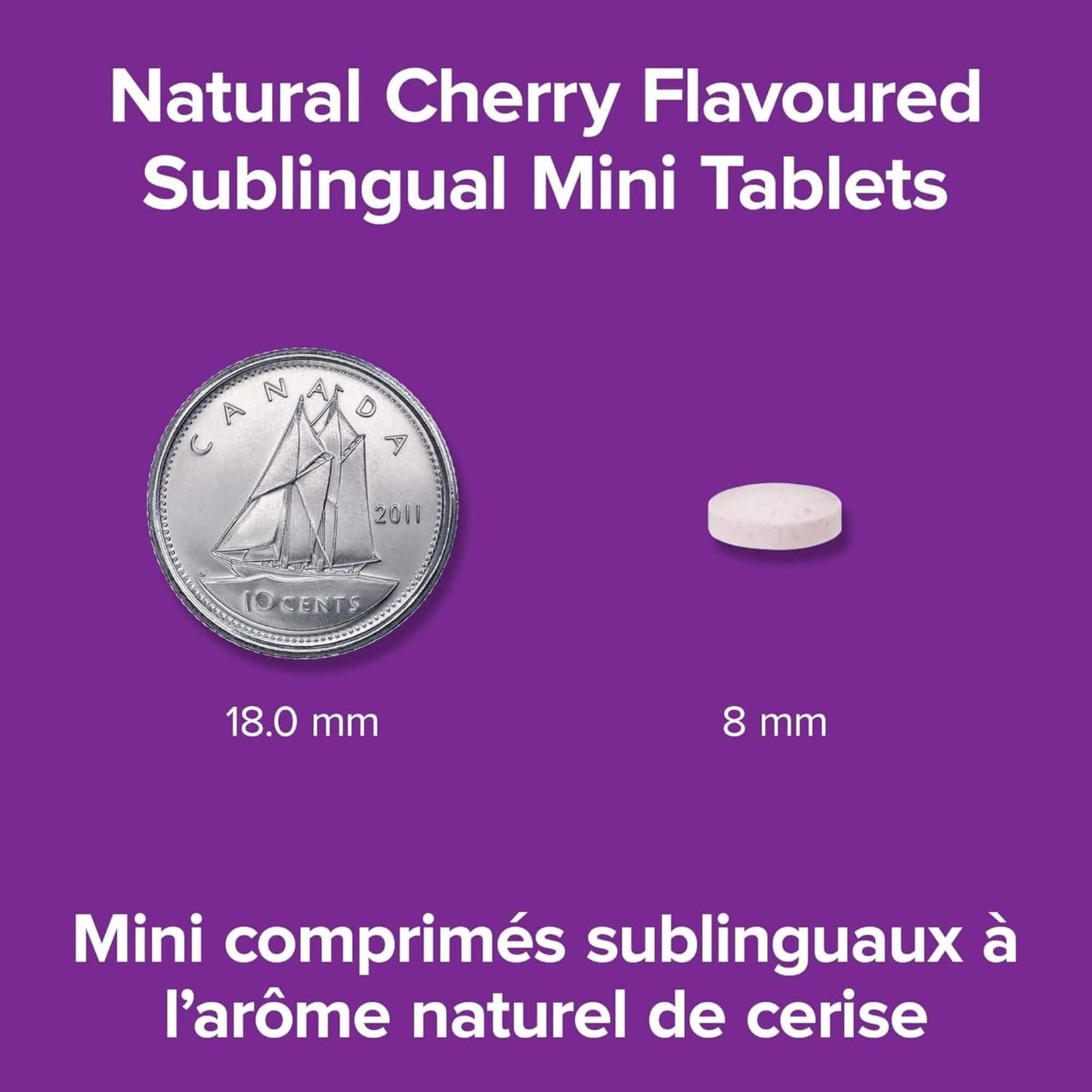 200 Sublingual Tablets | Webber Naturals Vitamin B12 250mcg Methylcobalamin // Size Comparison