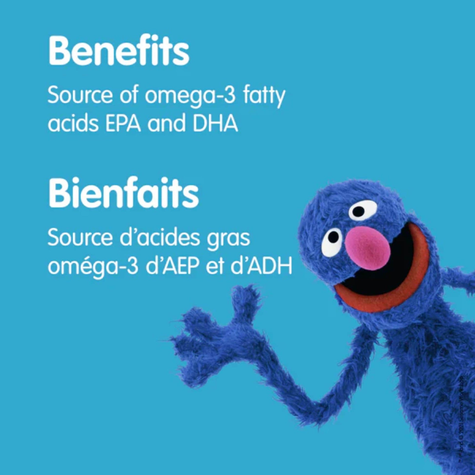 Orange, Lemon 120 Gummies | Webber Naturals Sesame Street Brilliant Omega-3 with DHA // Benefits