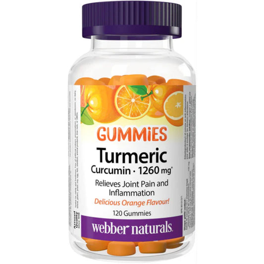 Orange 120 Gummies | Webber Naturals Gummies Turmeric Curcumin 1260mg // orange flavour