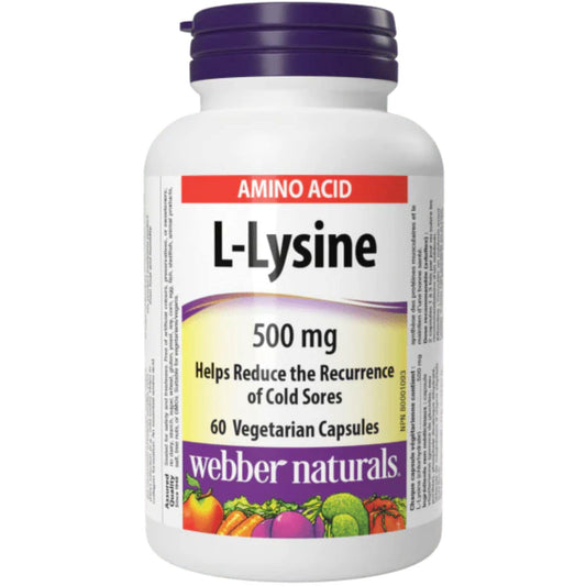 60 Vegetarian Capsules | Webber Naturals L-Lysine 500mg