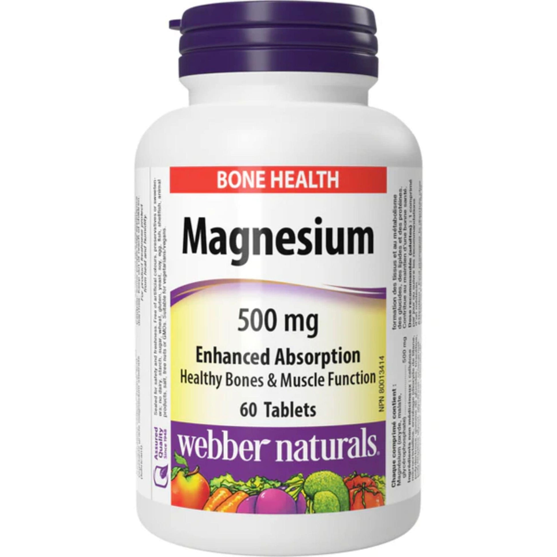 60 Tablets | Webber Naturals Magnesium 500mg Enhanced Absorption