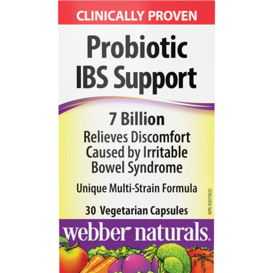 30 Vegetarian Capsules | Webber Naturals Probiotic IBS Support 7 Billion