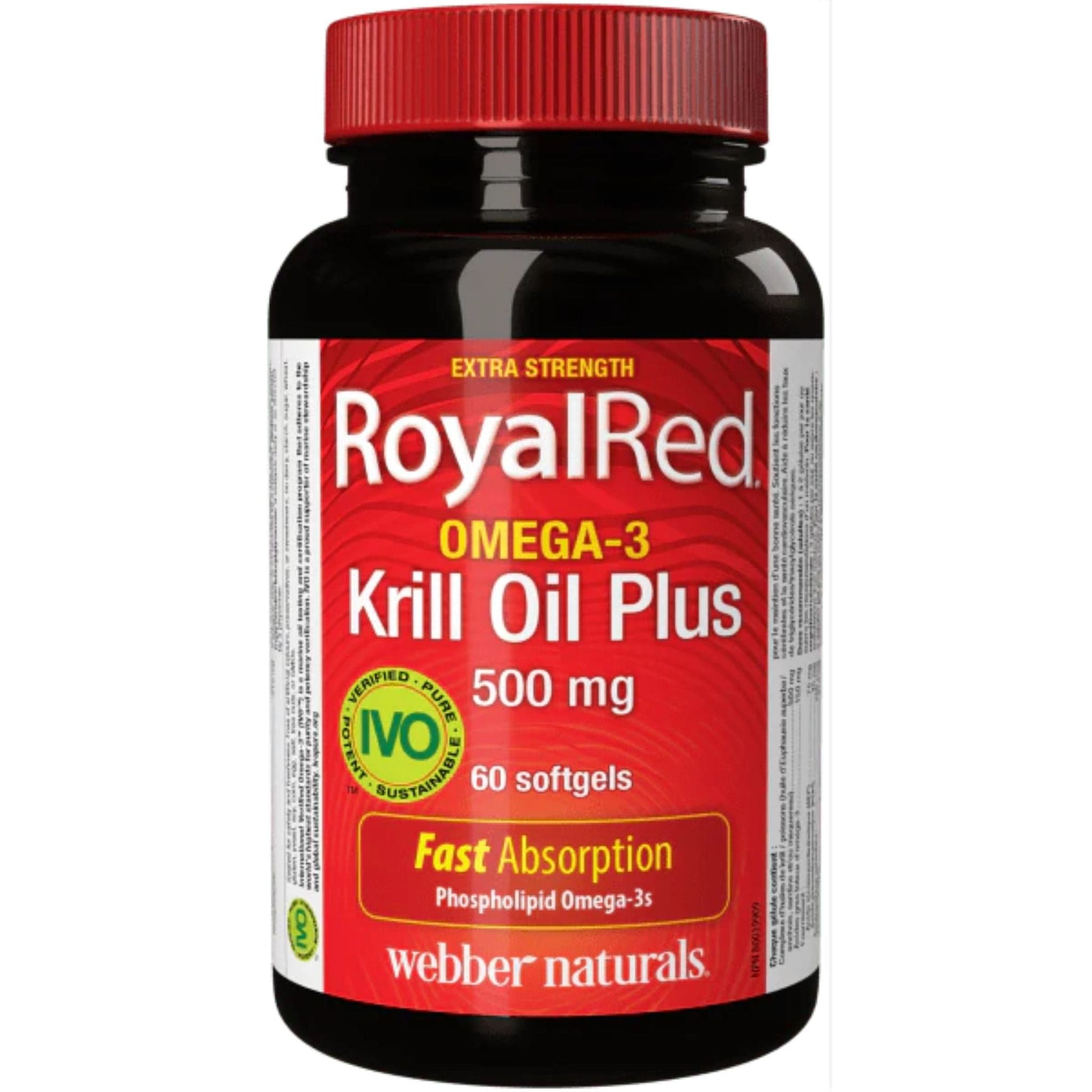 60 Softgels | Webber Naturals RoyalRed Omega-3 Krill Oil Plus 500mg