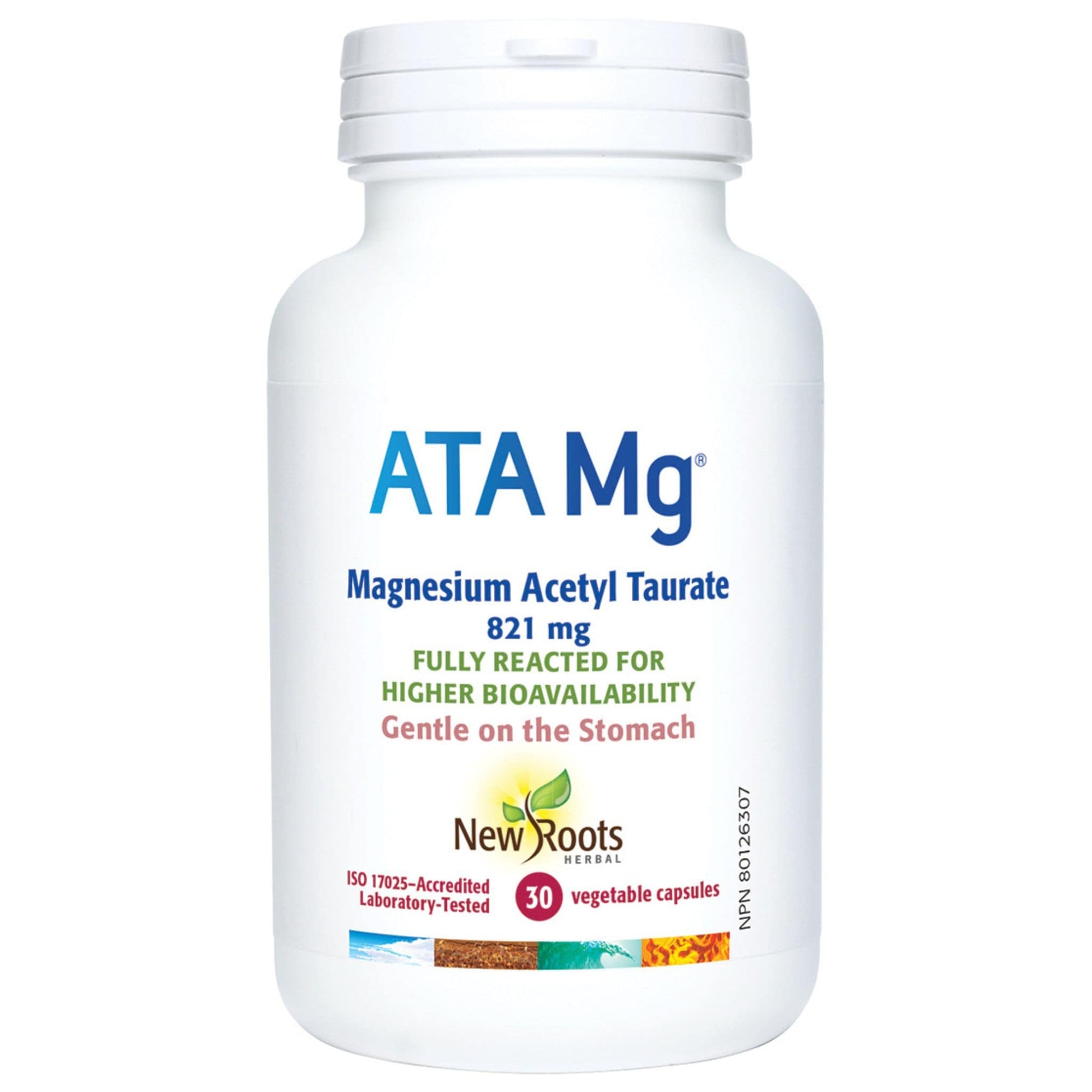 30 Vegetable Capsules | New Roots Herbal ATA Mg (Magnesium Acetyl Taurate 821mg)