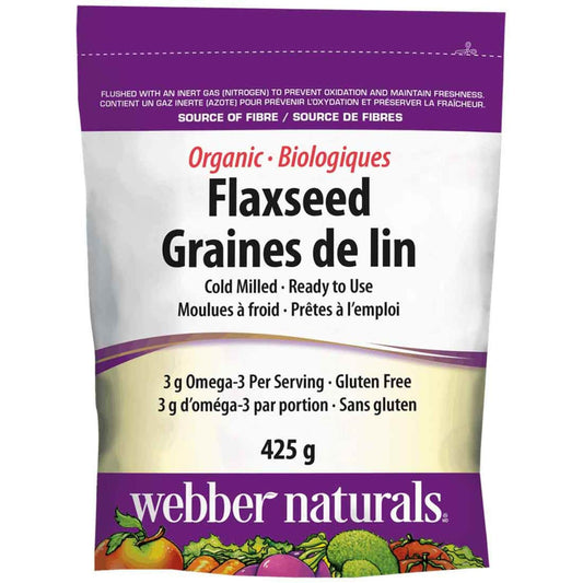 425g | Webber Naturals organic Flaxseed Graines Cold Milled