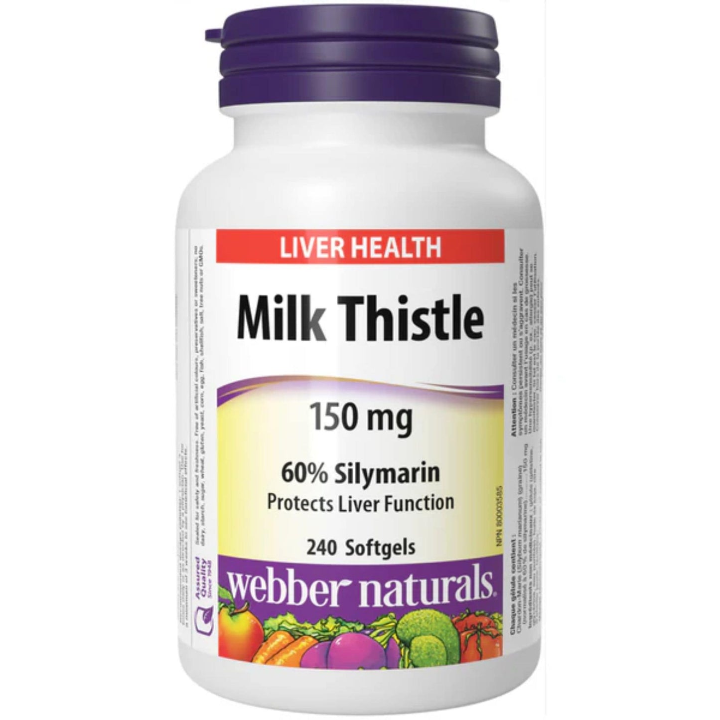 240 Softgels | Webber Naturals Milk Thistle 150mg 60% Silymarin