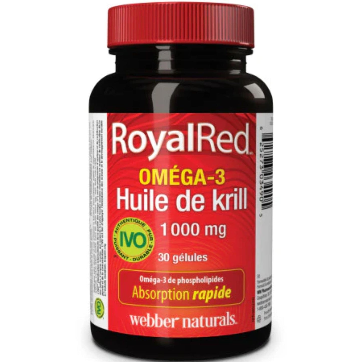 30 Softgels | Webber Naturals RoyalRed Omega-3 Krill Oil 1000mg // French Bottle