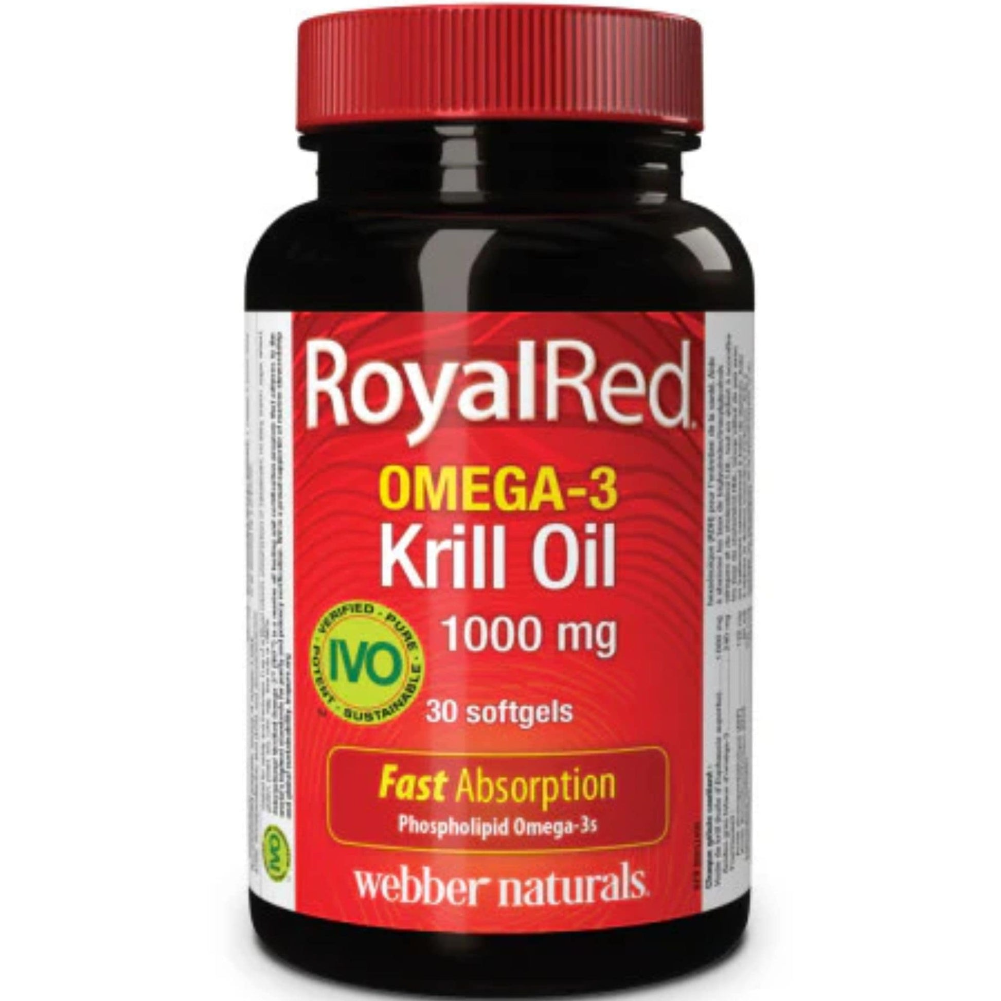 30 Softgels | Webber Naturals RoyalRed Omega-3 Krill Oil 1000mg