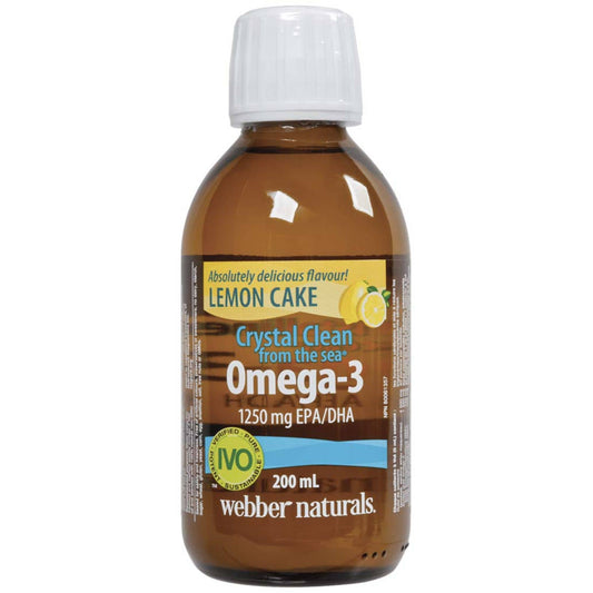 Lemon Cake 200ml | Webber Naturals Omega-3 1250mg EPA/DHA Crystal Clean from the Sea // lemon cake flavour