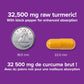 30 Vegetarian Capsules | Webber Naturals Turmeric Curcumin with Black Pepper 32,500mg Raw Herb // Infographic