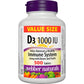 500 Tablets | Webber Naturals The Sunshine Vitamin D3 1000 IU