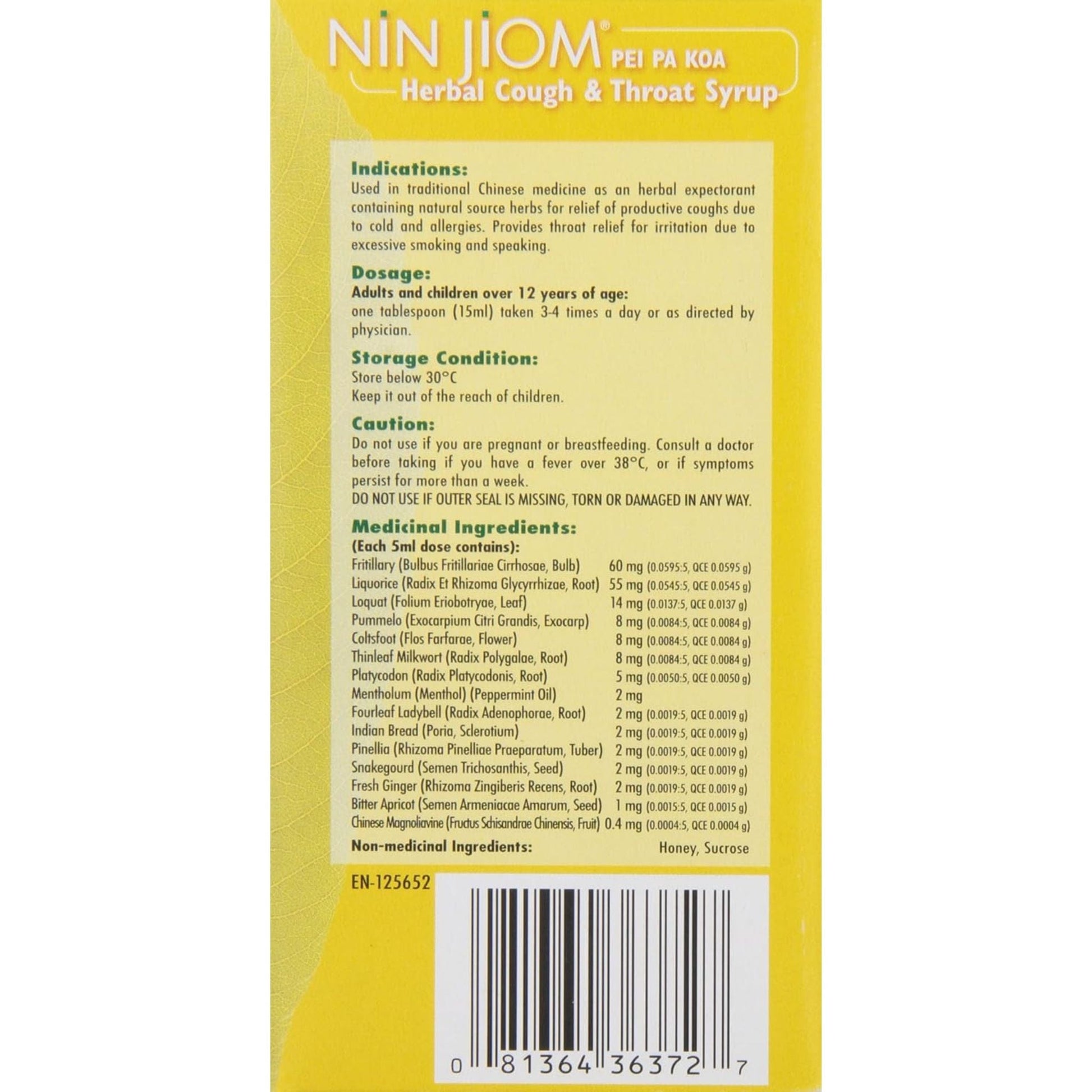 300ml | Nin Jiom Herbal Cough and Throat Syrup