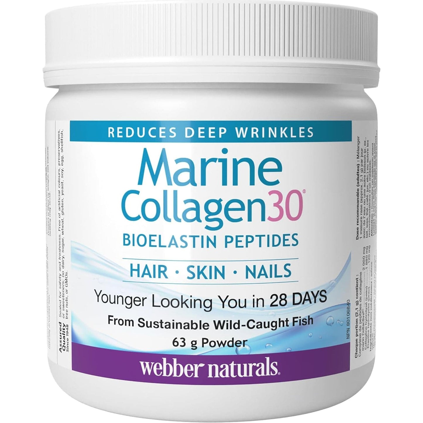 63g | Webber Naturals Marine Collagen30 Reduces Deep Wrinkles Powder