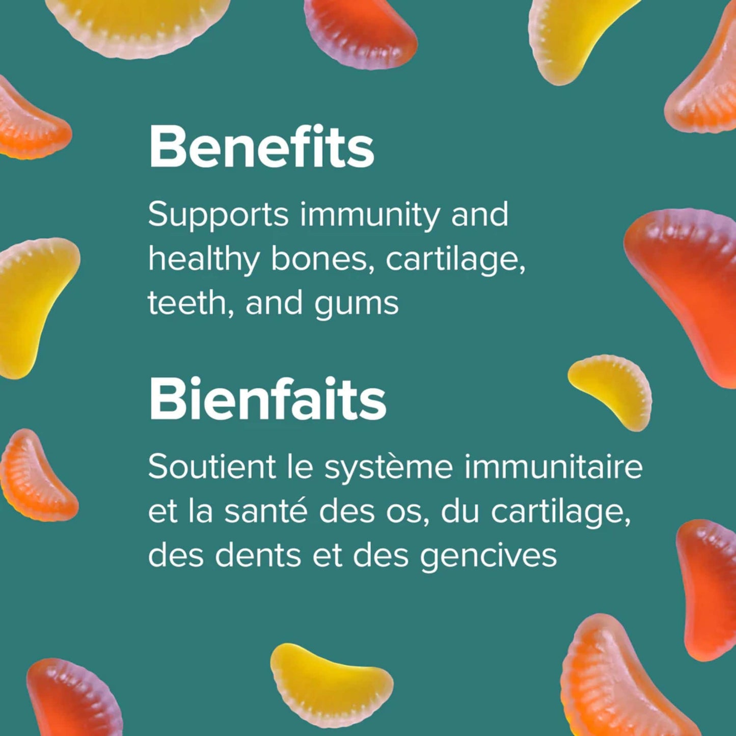 Orange, Peach, Lemon 120 Gummies | Webber Naturals Vitamin C 250mg Gummies // infographic