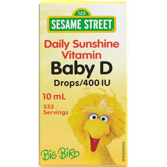 10ml | Webber Naturals Sesame Street Daily Sunshine Baby Vitamin D 400IU Drops