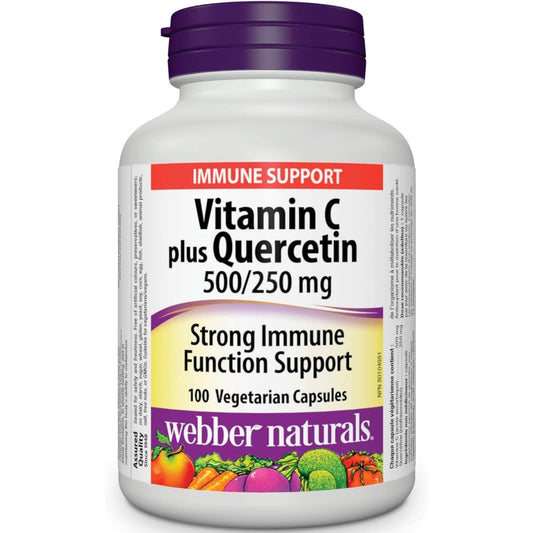 100 Vegetarian Capsules | Webber Naturals Vitamin C Plus Quercetin 500/250mg